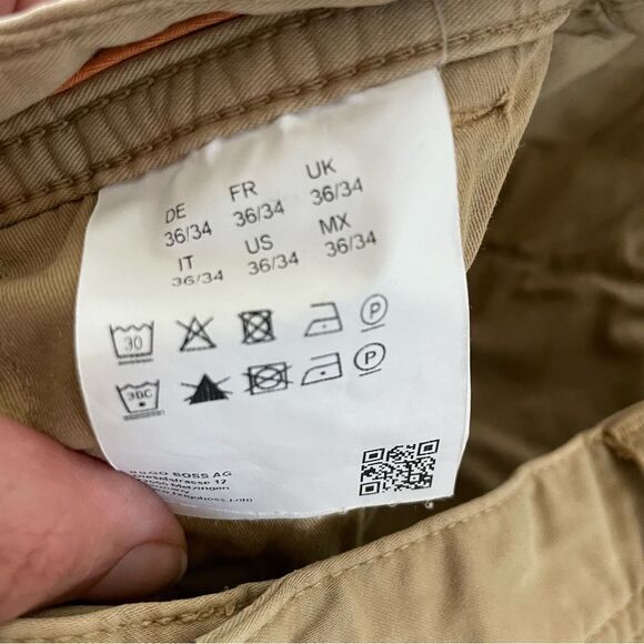 BOSS Hugo Boss Men's Khaki Chinos Regular Fit Size 36/34 - Picture 4 of 13